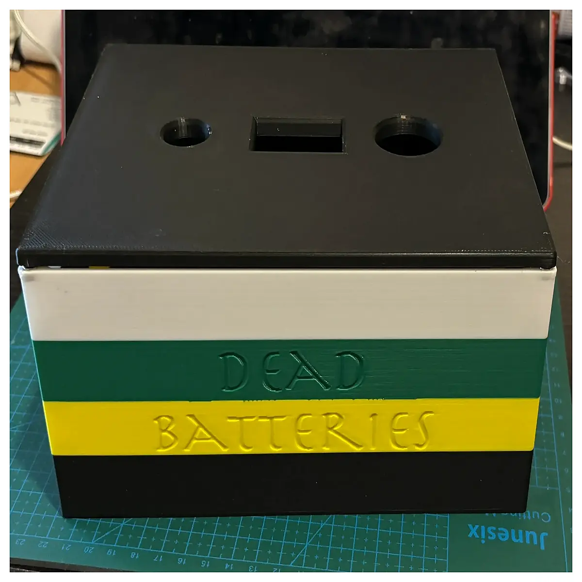 safe battery disposal container for home recycling hazardous waste storage box