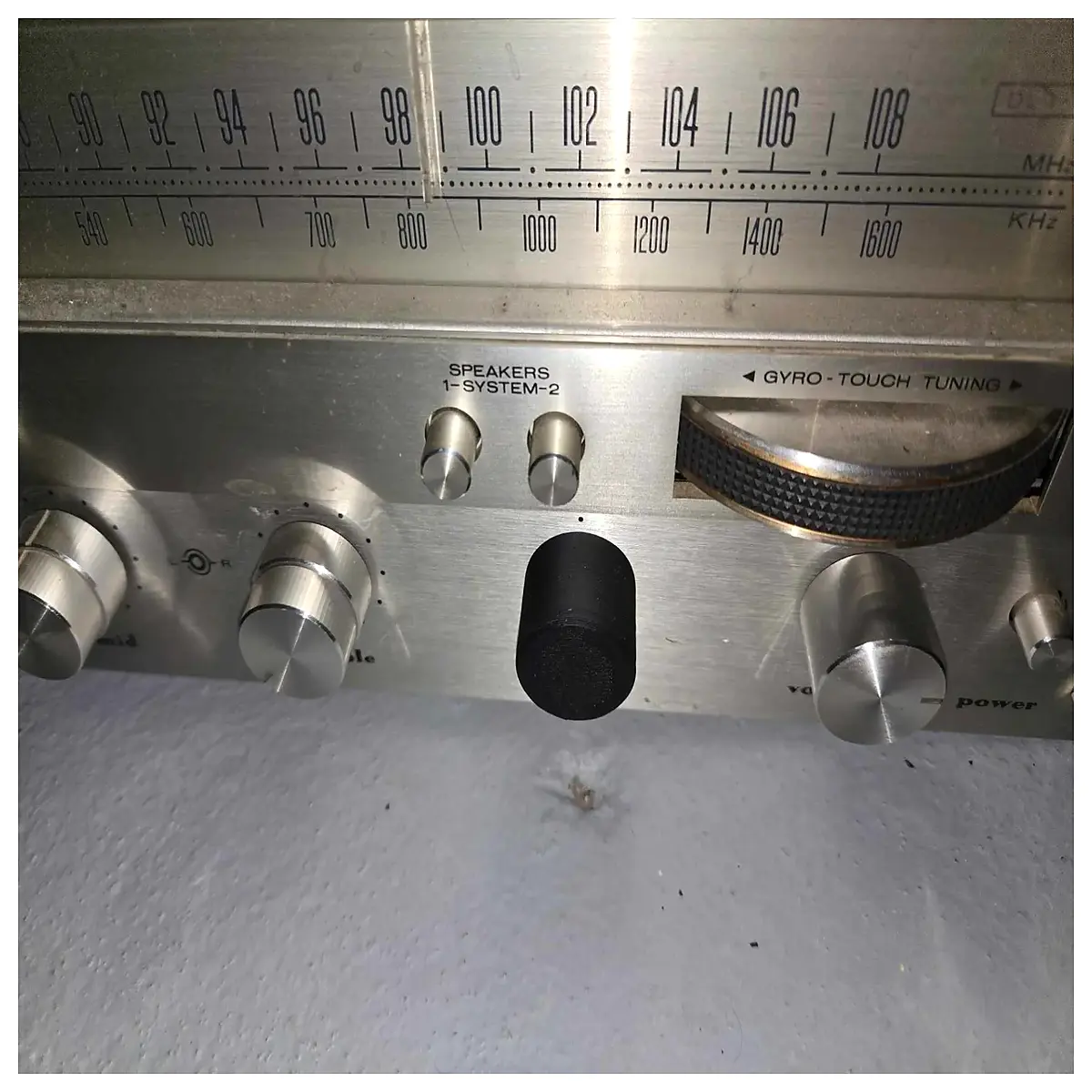 stereo volume knob replacement with adapter for vintage receiver amplifier tuning control