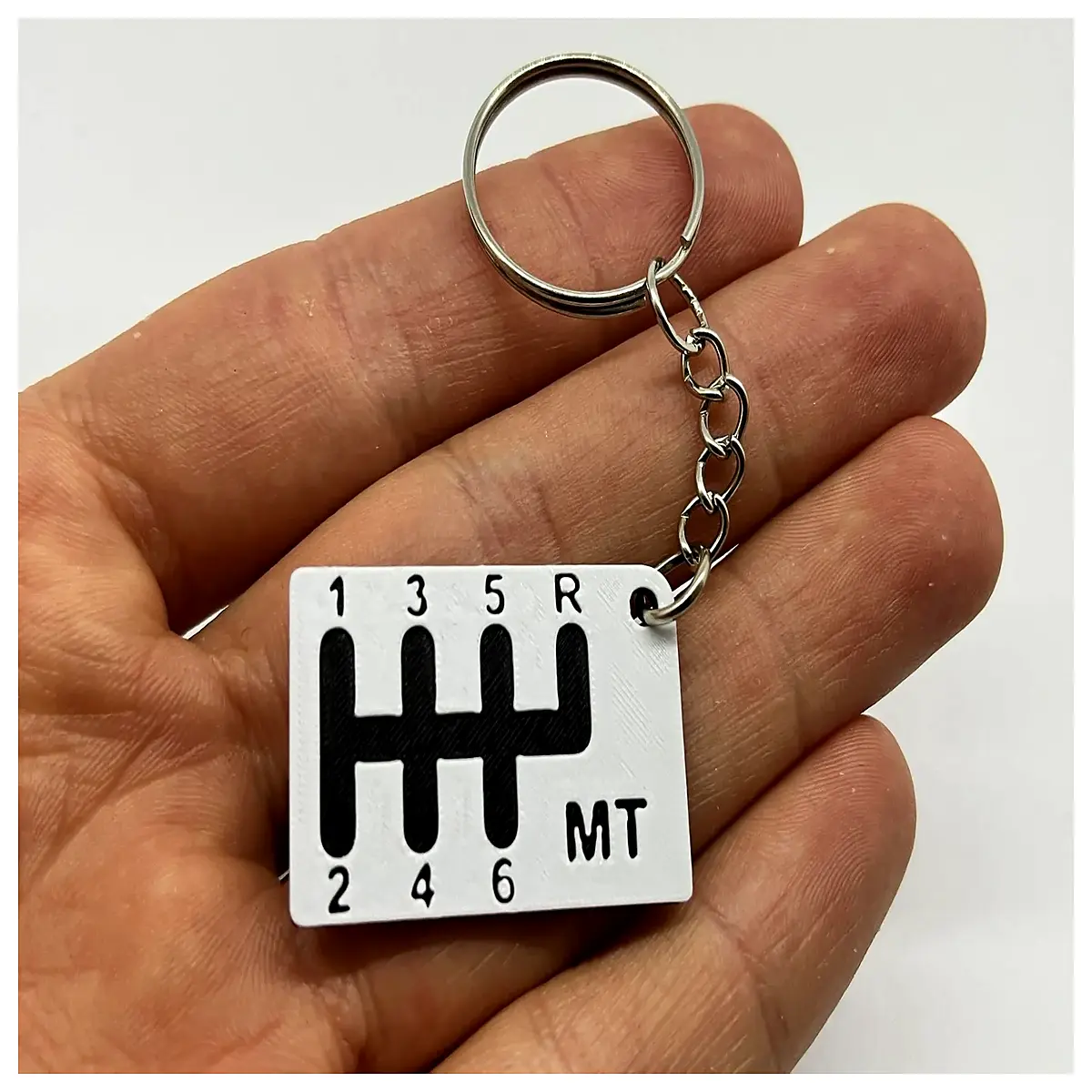 manual transmission gear shift knob keychain metal car accessory drivers