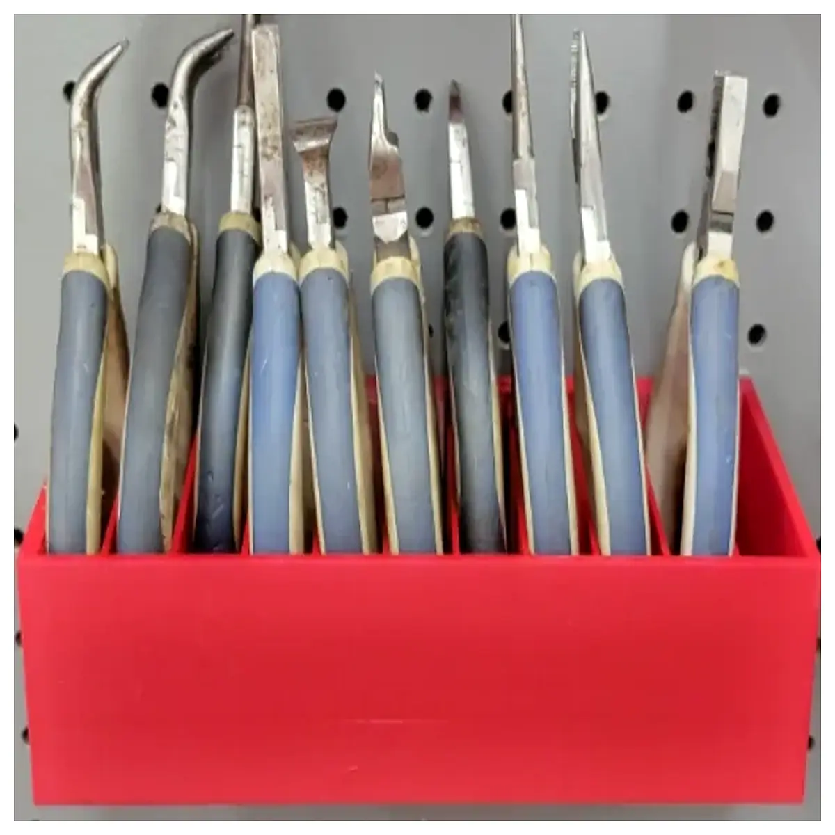 pegboard mini pliers holder organizer rack hook storage for workshop garage tools