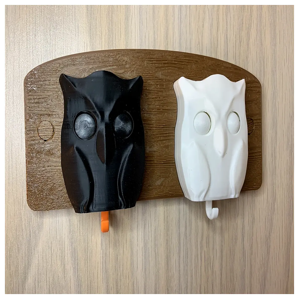 wall mounted owl decor shelf for displaying blinking figurines home office desk organization cute animal art