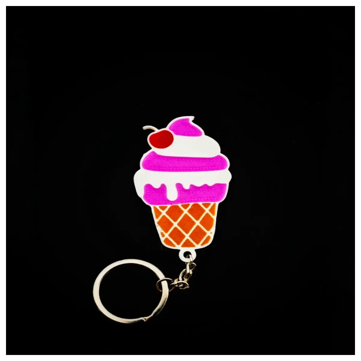 cute ice cream keychain for bags kawaii soft silicone charm cartoon dessert keyring girls