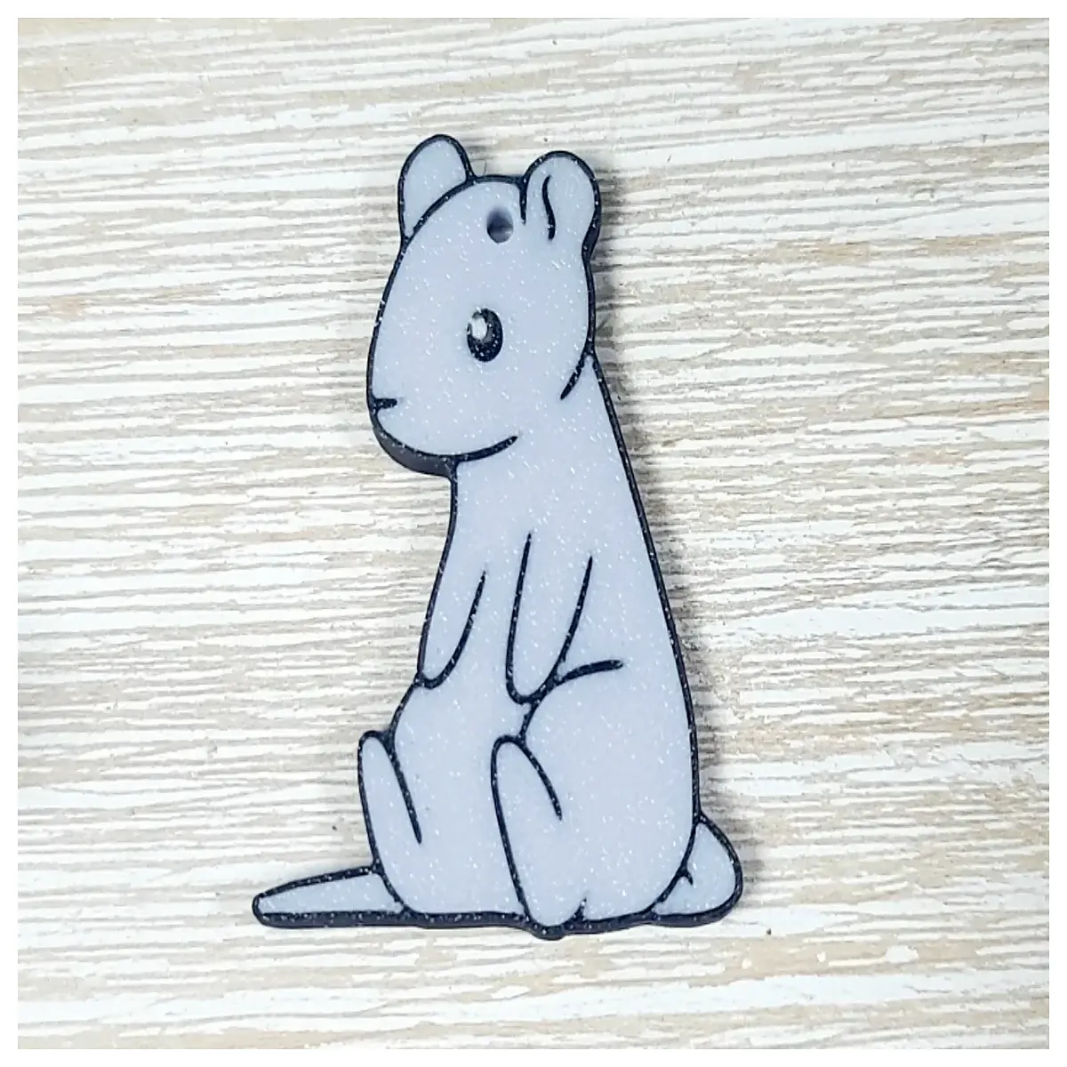 cute snowshoe hare keychain for bags fluffy rabbit charm kids animal lover accessory