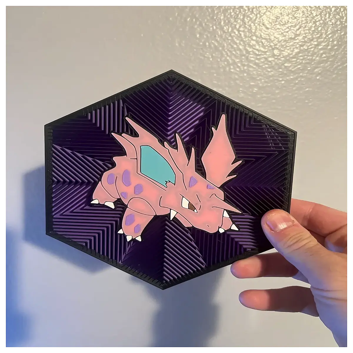 nidorino hexagonal resin statue figure collectible art decor pok mon fans