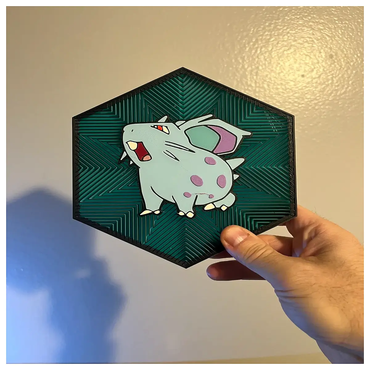 nidorina female hexagon art print poster wall decor anime aesthetic room styling