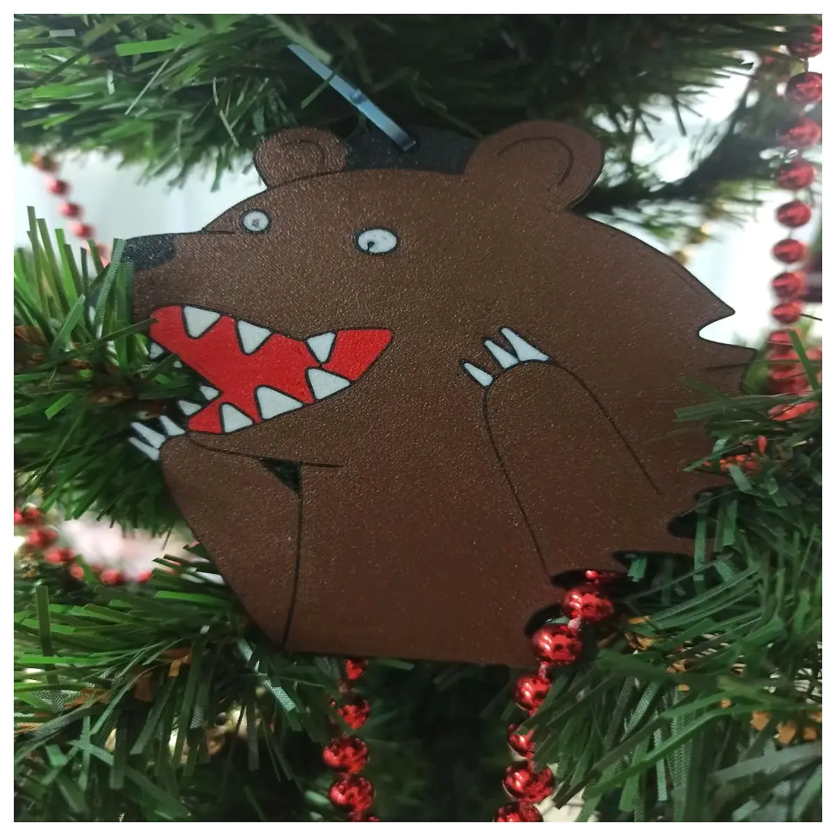 funny bear meme plush keychain cute cartoon animal wall art sticker viral internet humor decor for bedroom