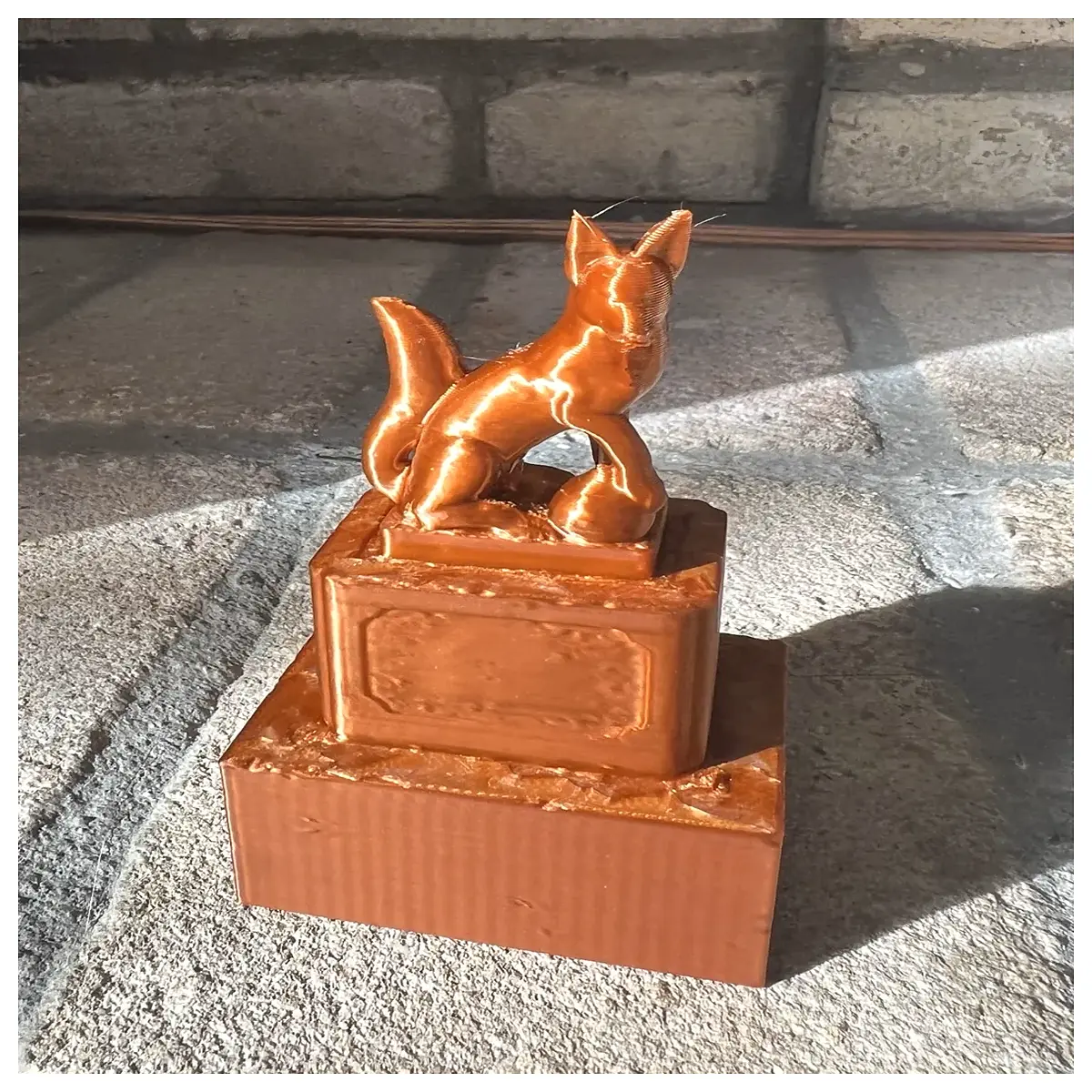 fox statue photogrammetry print file digital sculpture high res mesh