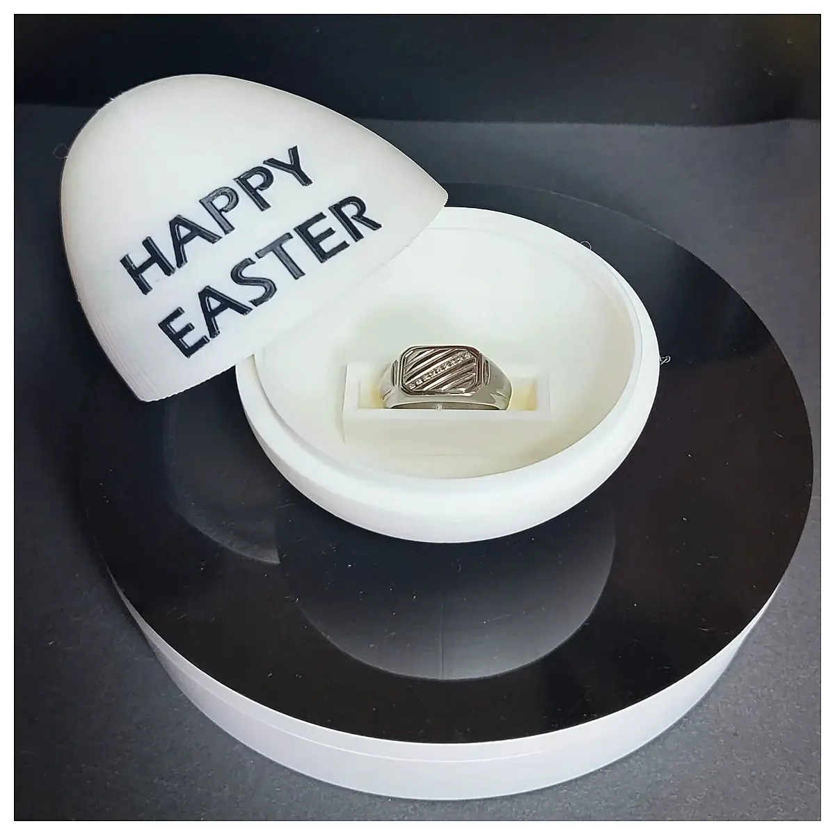 cute bunny egg ring for women kids easter basket stuffer gift jewelry