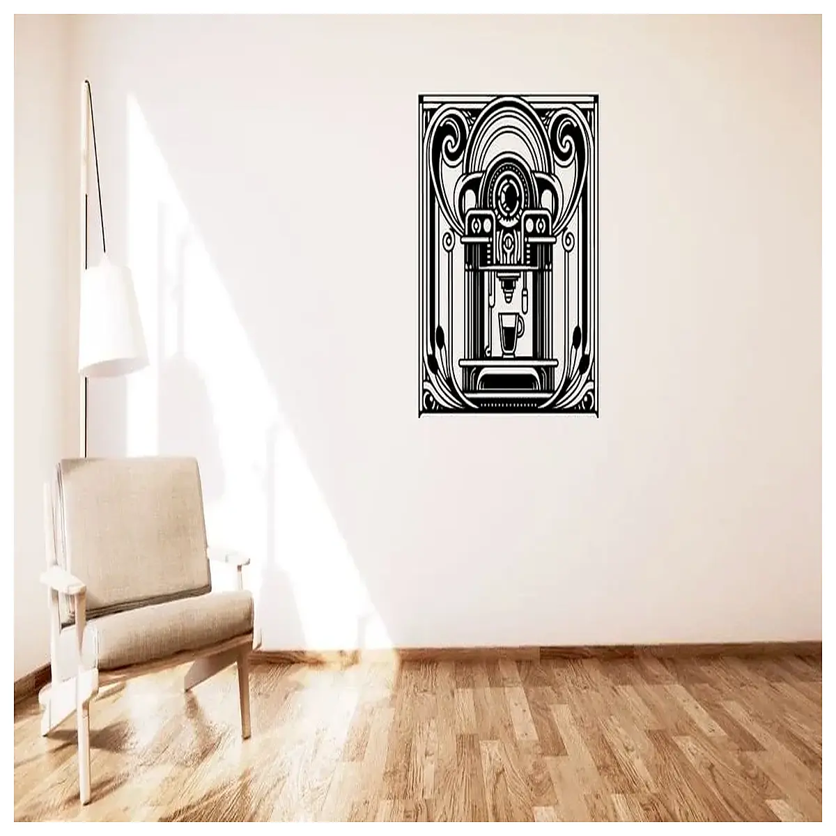art nouveau coffee maker wall decor vintage espresso machine art print retro kitchen counter ornament ornate metal coffee pot sculpture