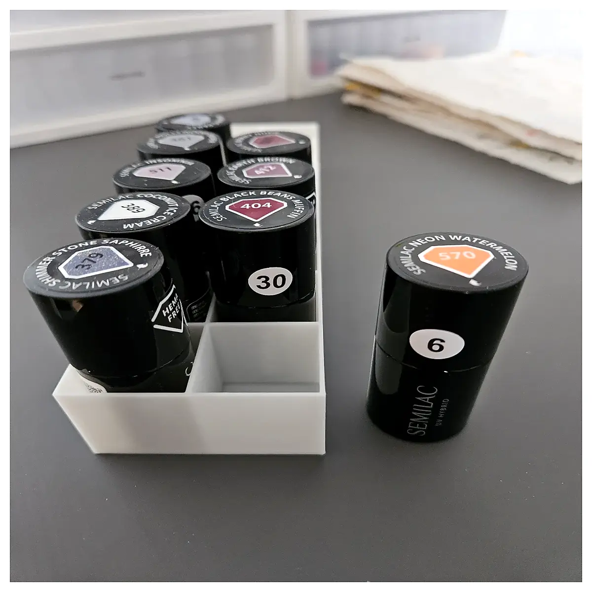 semilac gel polish storage box organizer with lid for salon supplies