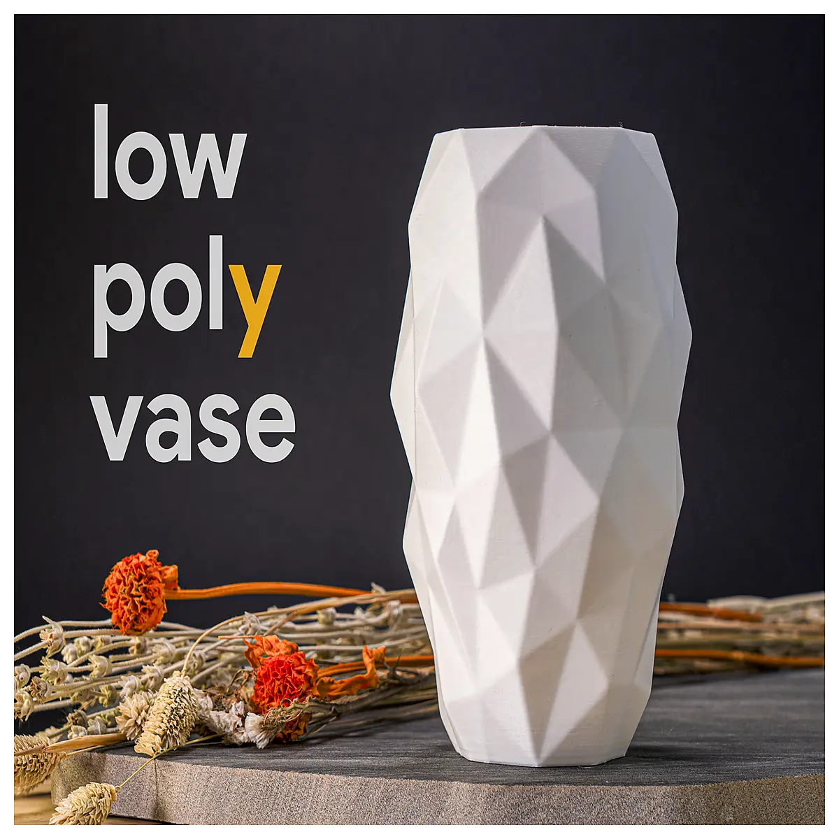modern geometric low poly vase minimalist home decor accent piece for living room shelf