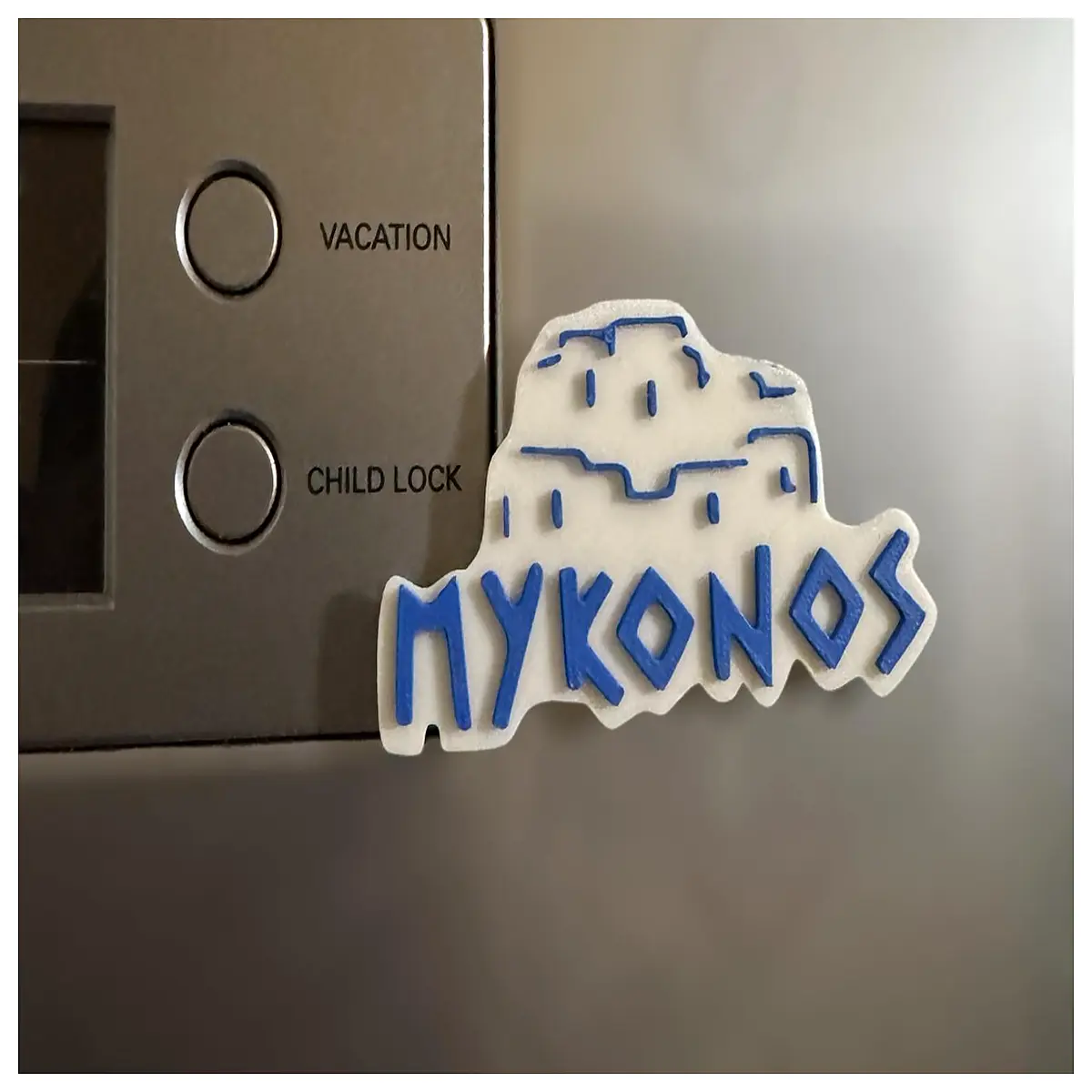 mykonos greece souvenir fridge magnet greek island travel memento friends vacation photo album accessory