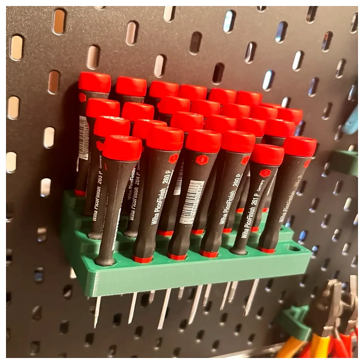 skadis wiha 26x screwdriver holder pegboard organizer tool storage rack wall mount