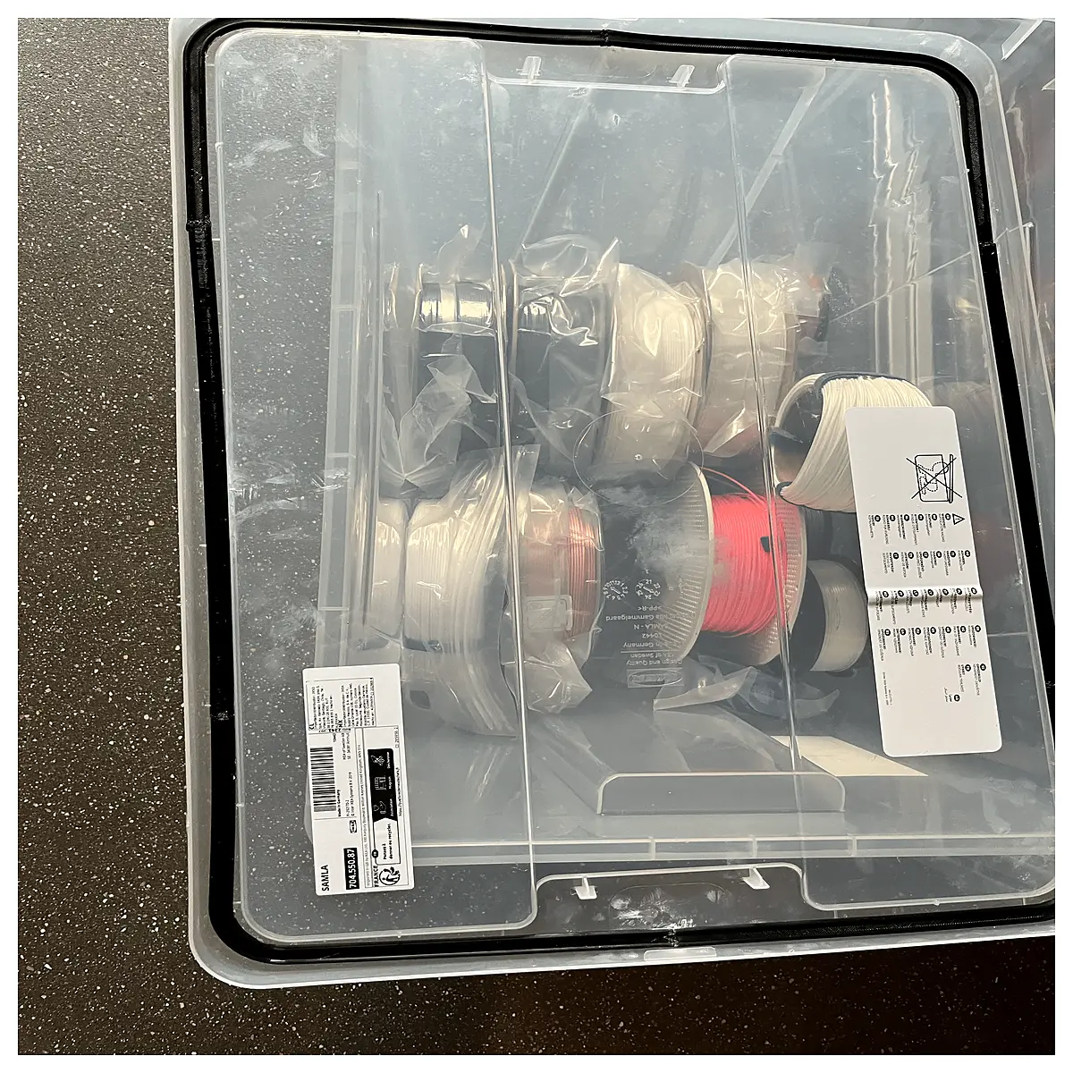 samla 65l plastic storage box with lid clear large container for moving clothes toys organization