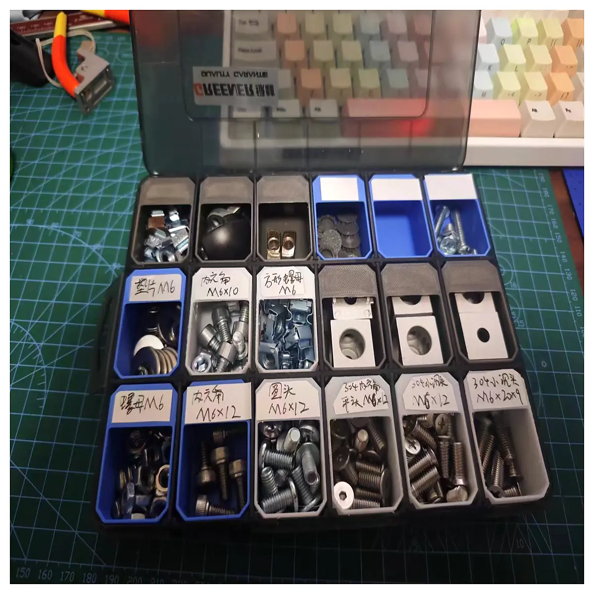 screw organizer box magnetic hardware storage tray for workshop tools parts sorting container