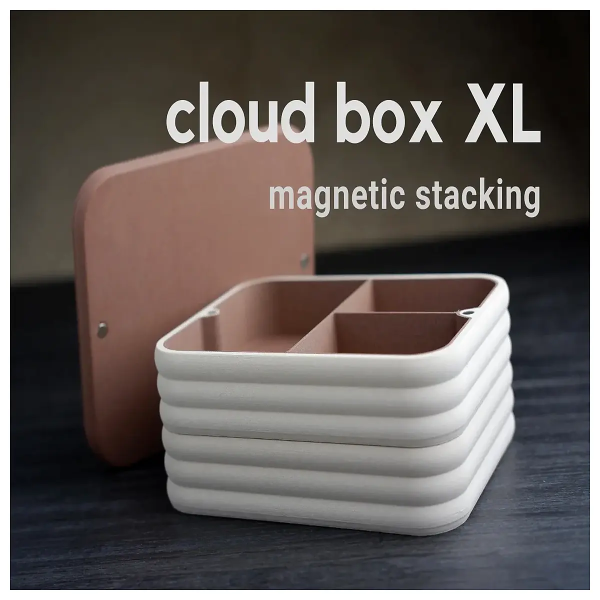large magnetic stacking storage box xl organizer for desk toys kitchen pantry modular plastic bins