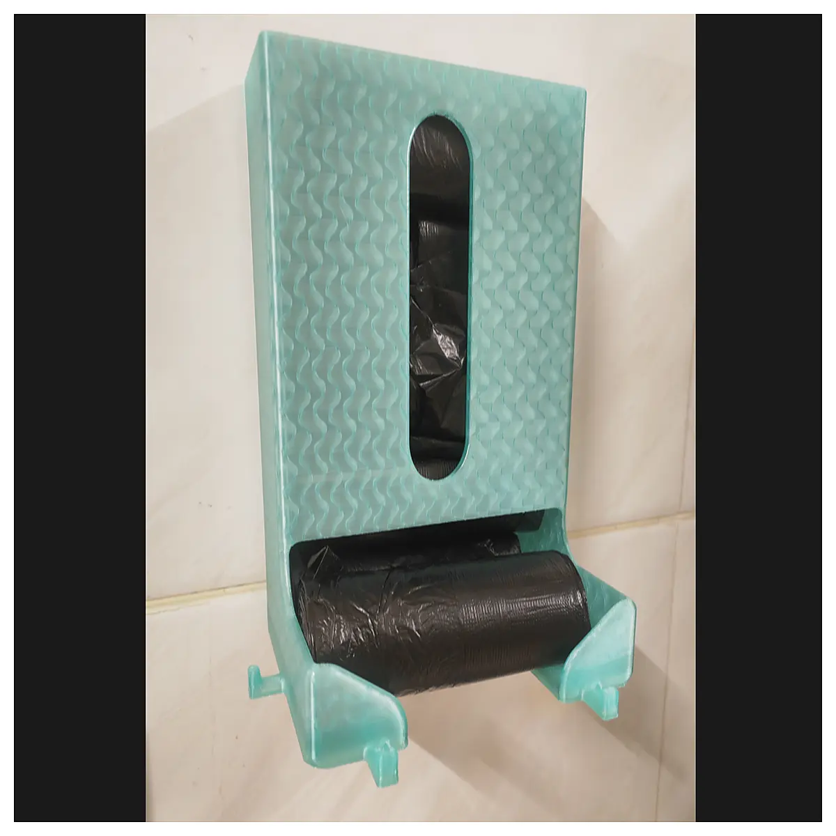 wall mounted trash bag holder with hook organizer storage rack for kitchen cabinet door hanging dispenser