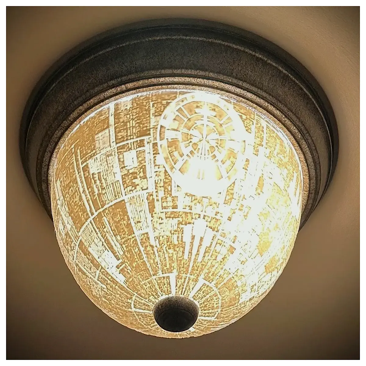 dead planet shade sphere retro sci fi decor ceiling cover