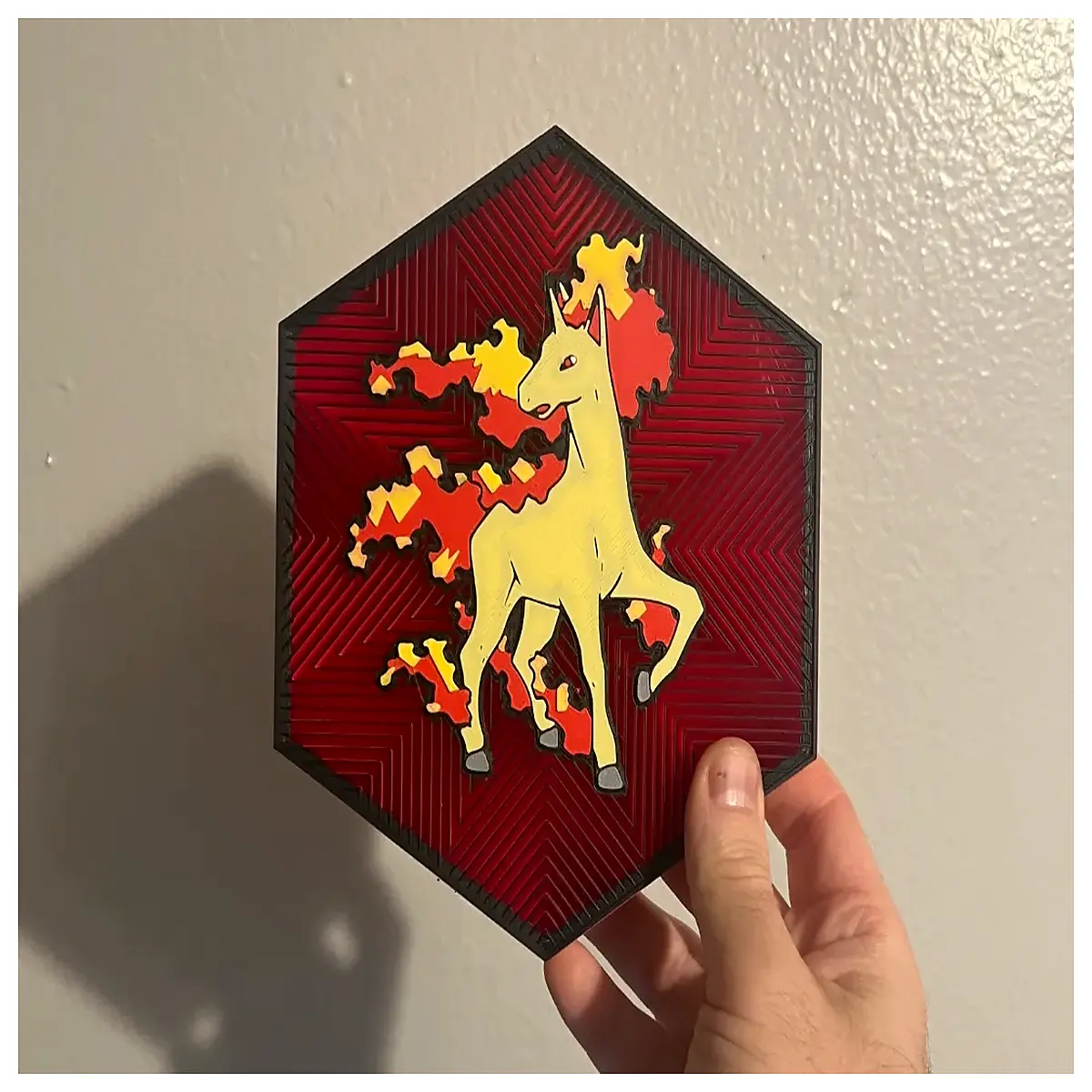 78 flame horse hexagon wall art modern abstract canvas print large geometric animal decor for living room