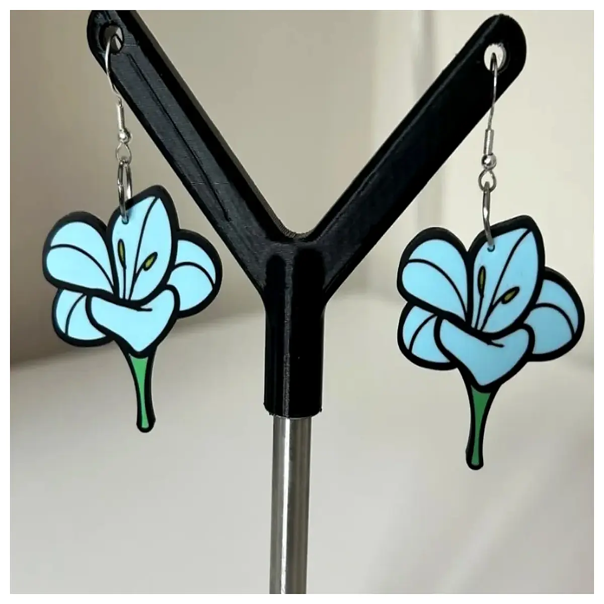 faux flower drop earrings for women elegant white freesia stud jewelry gift