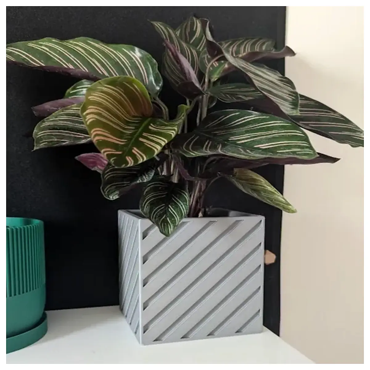modern square planter for indoor plants geometric ceramic pot with drainage saucer minimalist home decor