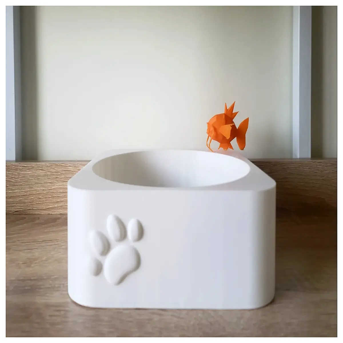 anti slip pet bowl with paw print design non skid dog cat food dish stable feeding station