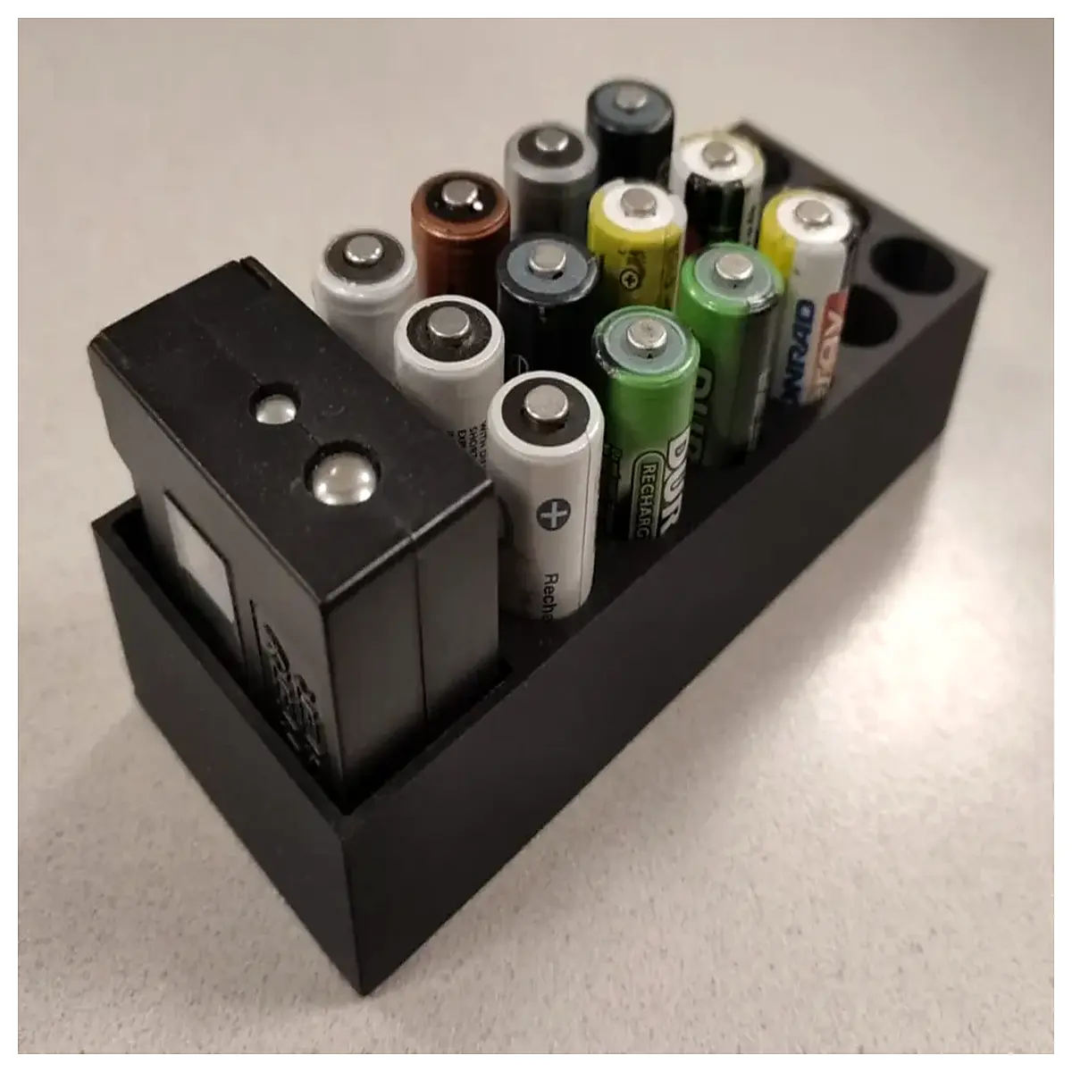 aa battery holder with tester multimeter check voltage capacity for diy electronics projects