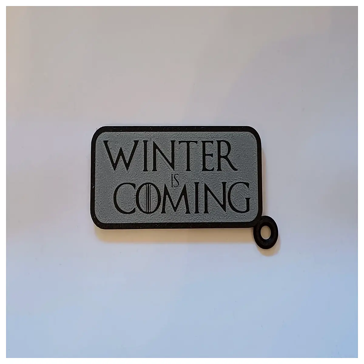 stark direwolf pendant keychain metal fans