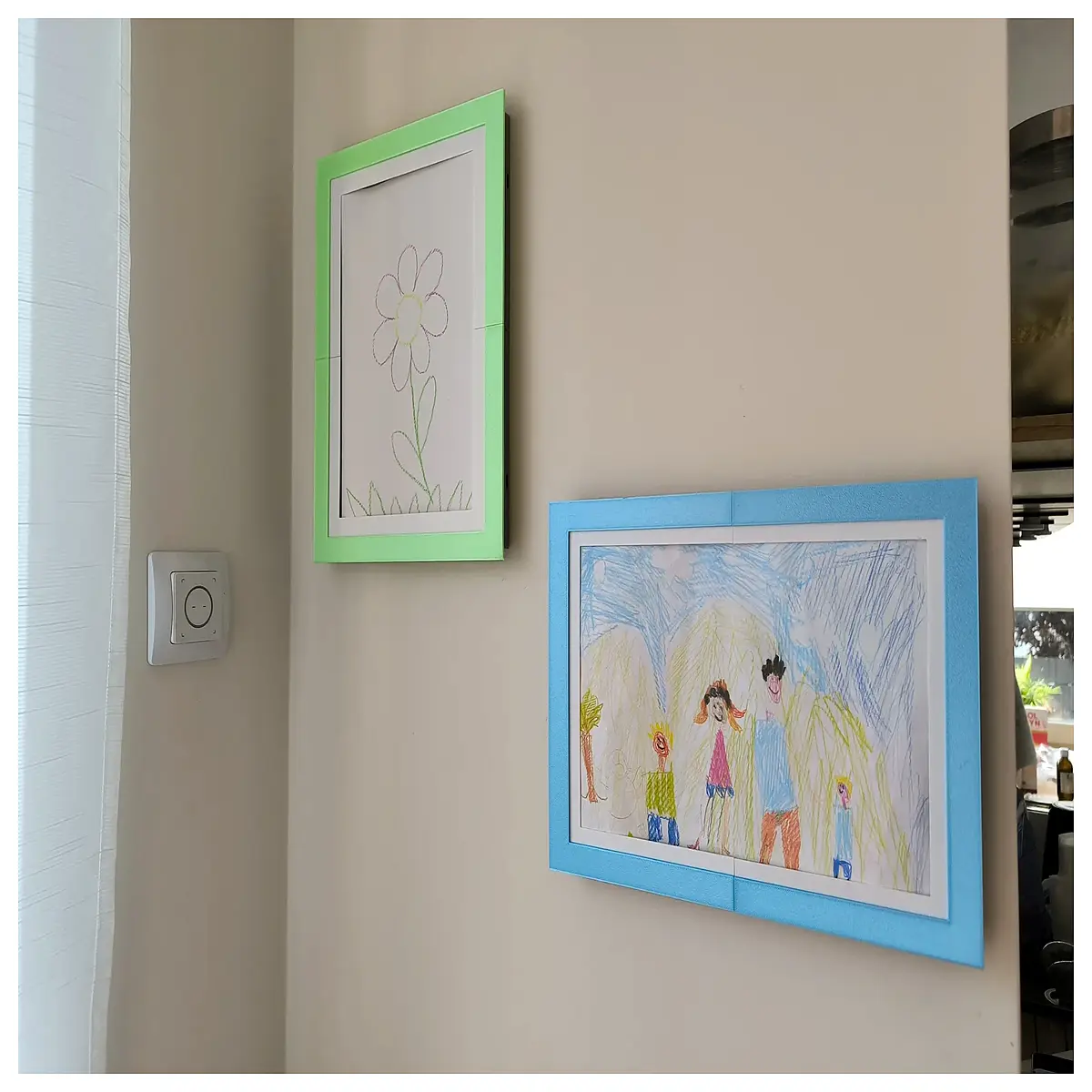 kids art frame for nursery wall decor colorful child drawing holder school project