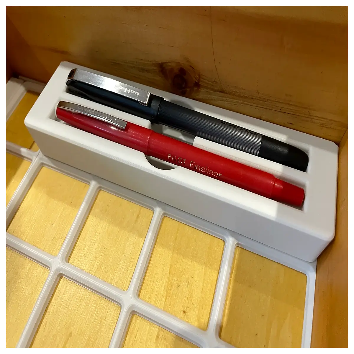 double layer gridfinity pen holder 1x4 organizer desktop storage box for office supplies stationery