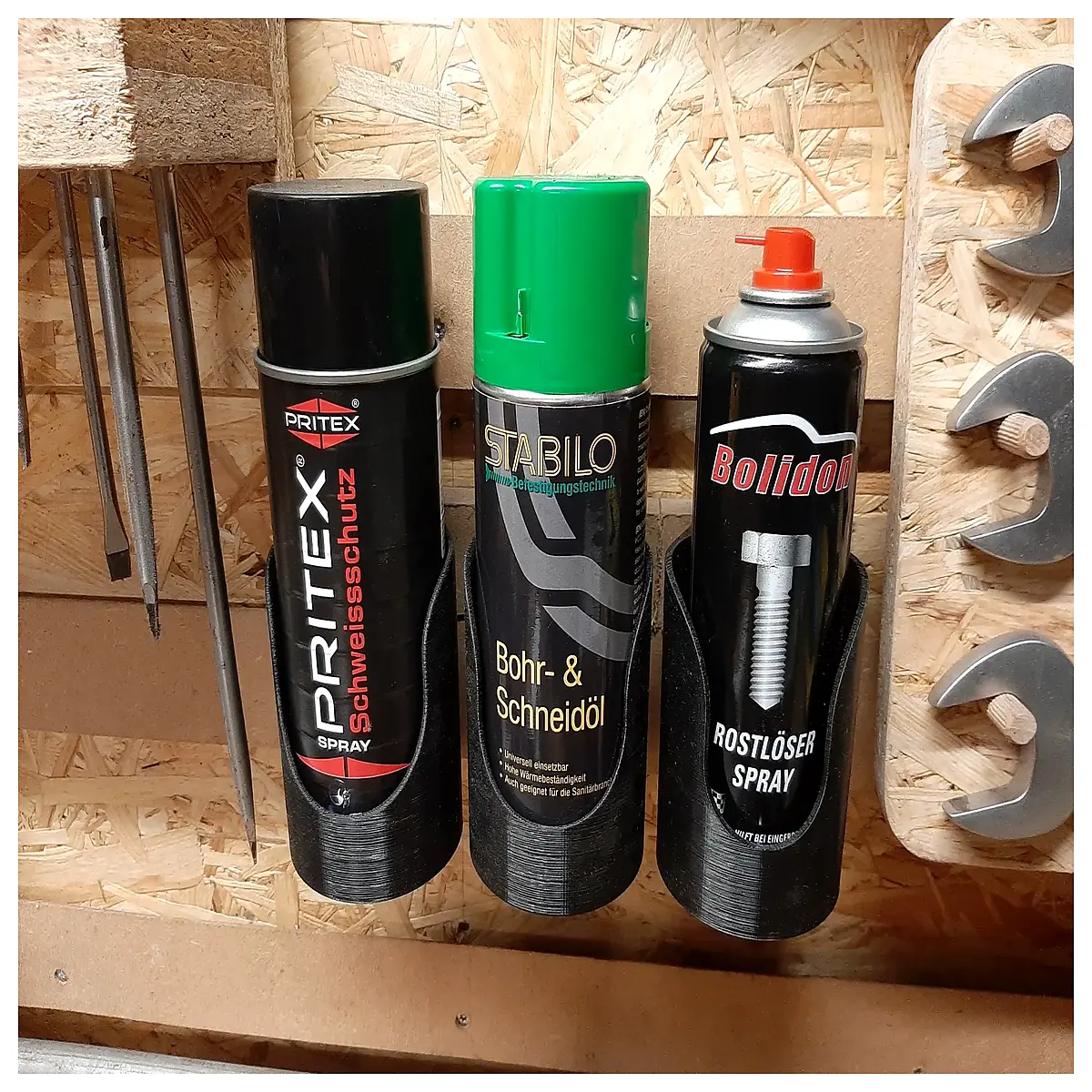 aerosol can holder wall mount organizer rack for bottles garage storage