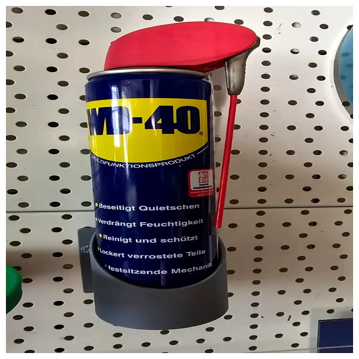 wd 40 bottle holder wall mount garage organizer can rack magnetic storage for workshop tools