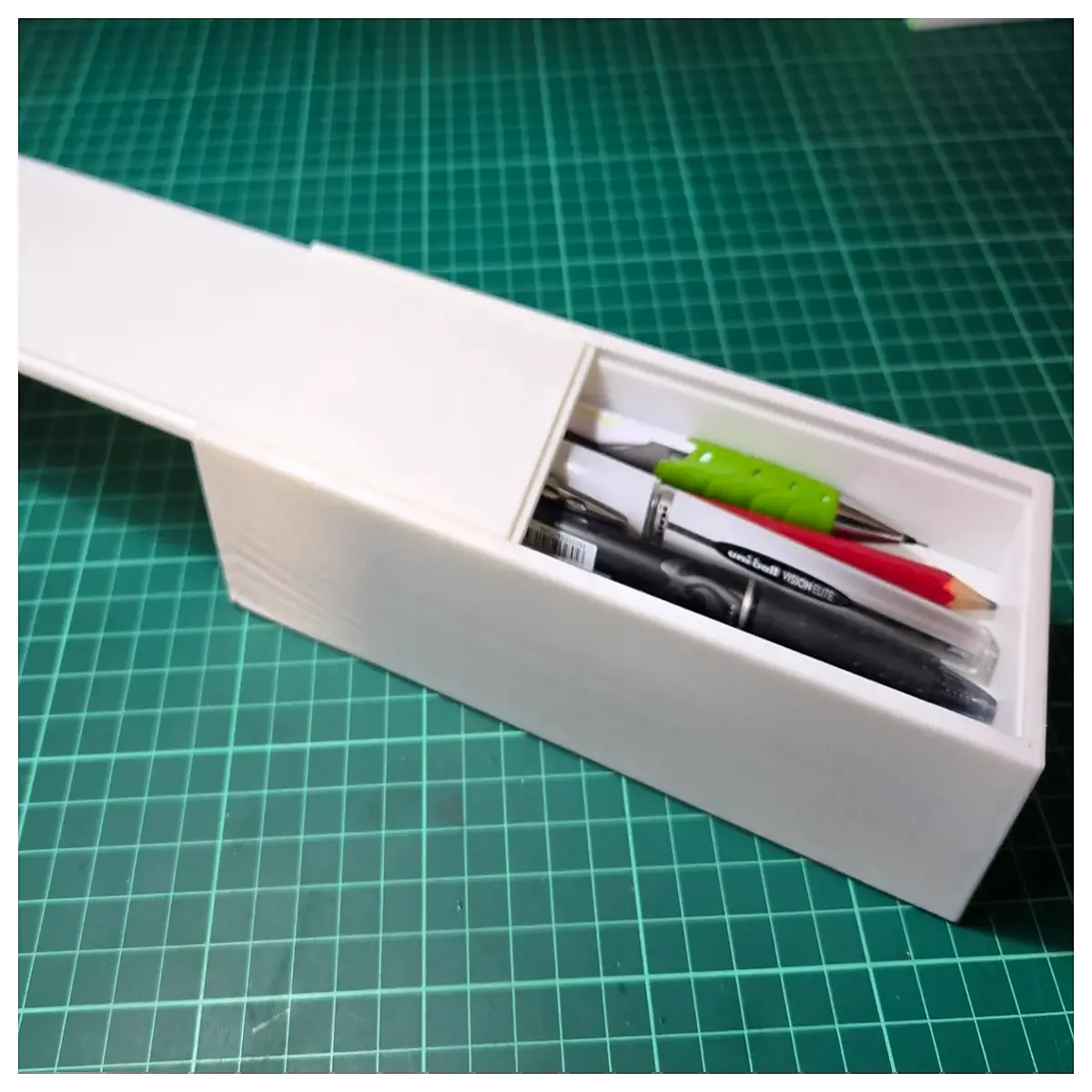 sliding lid pencil case double sided organizer stationery box for school supplies