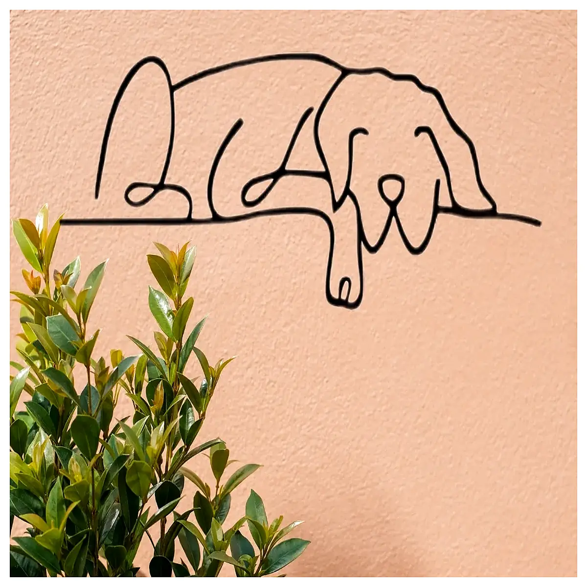 minimalist line art dog wall decor 21 inch large black outline print modern pet lover gift home office