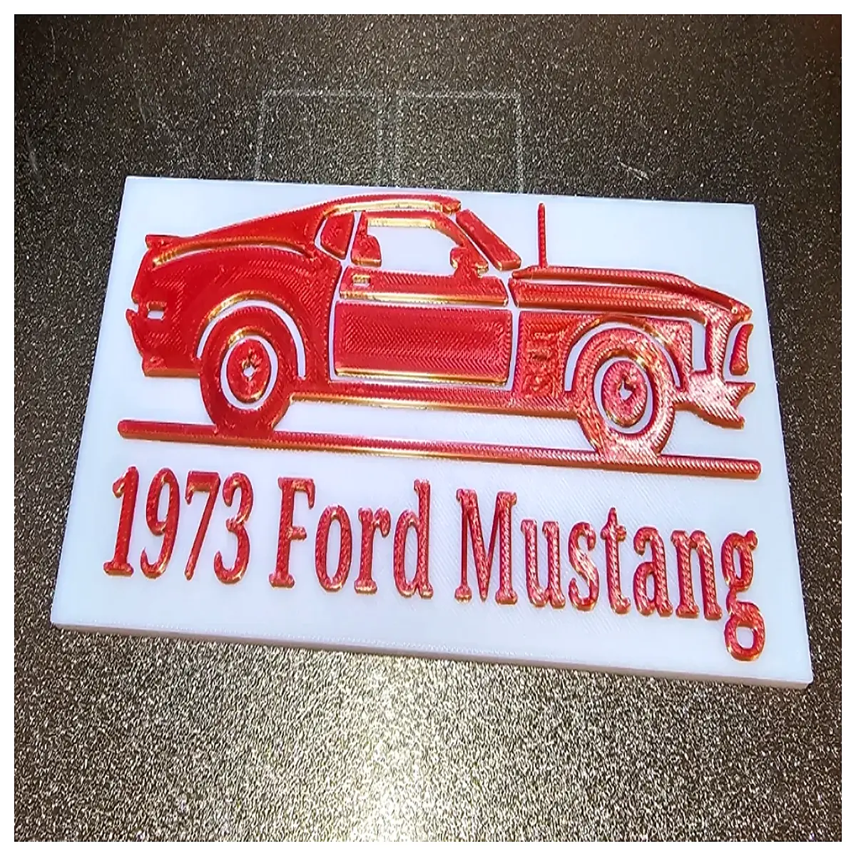vintage 1973 mustang license plate photo classic car wall art retro automotive decor