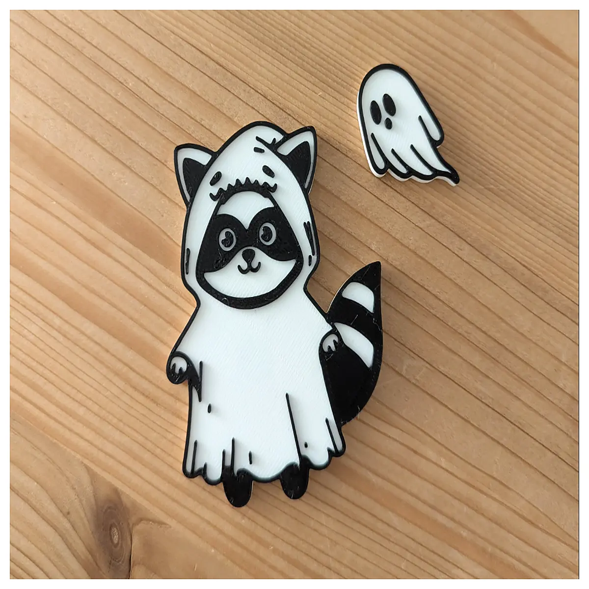 halloween raccoon ghost magnet decoration spooky forest animal fridge sticker for party favors and haunted house props
