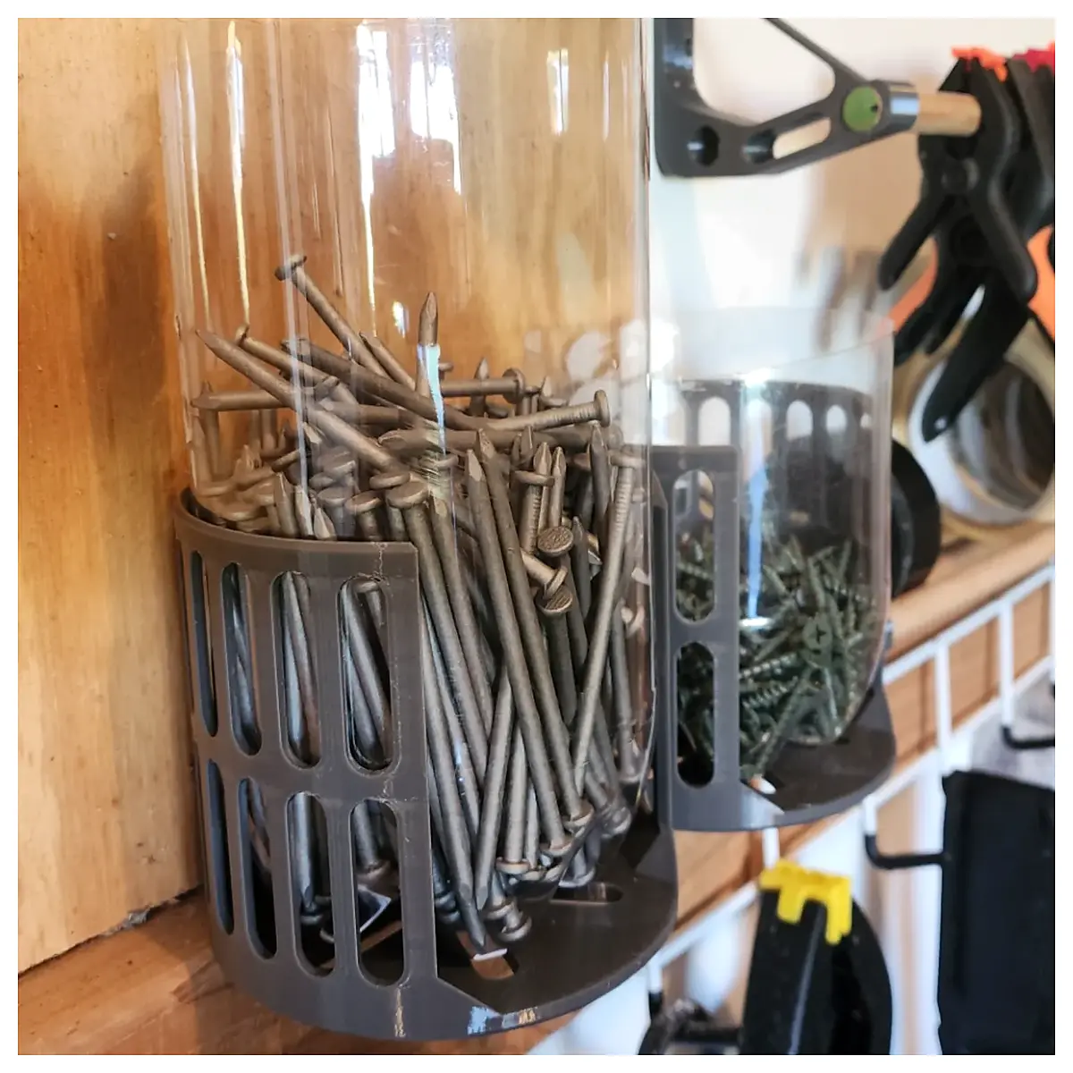 recycled plastic bottle wall organizer shelf for kitchen pantry storage