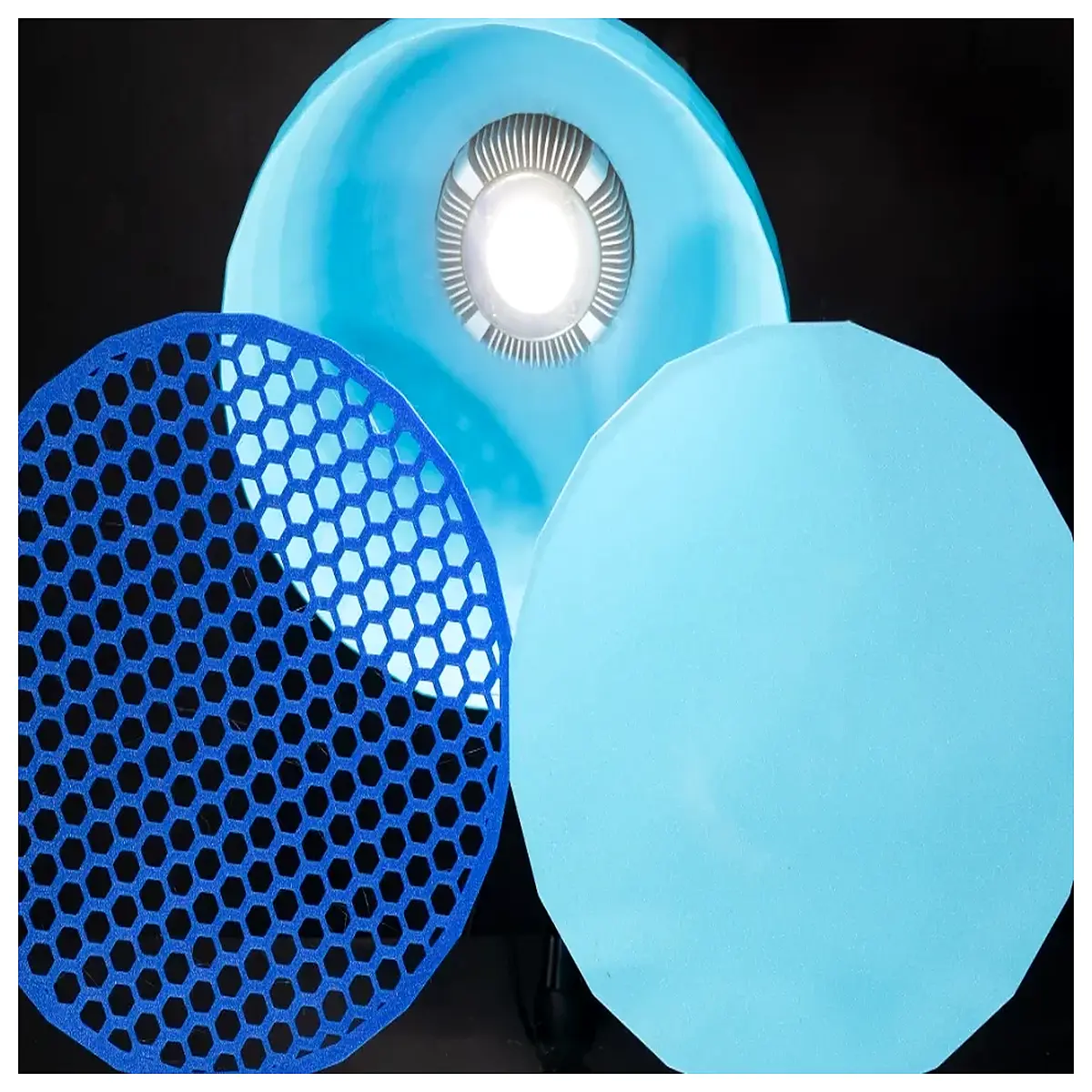 10 inch bowens mount reflector dish with honeycomb grid and softbox diffusion panel for studio photography lighting accessories