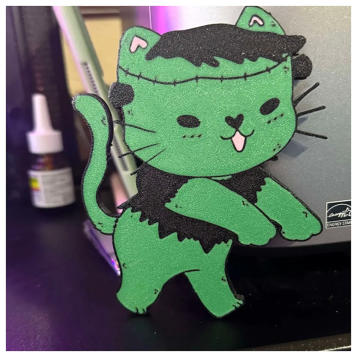 frankenstein cat plush for halloween home decor spooky pet costume party props cute scary room decoration