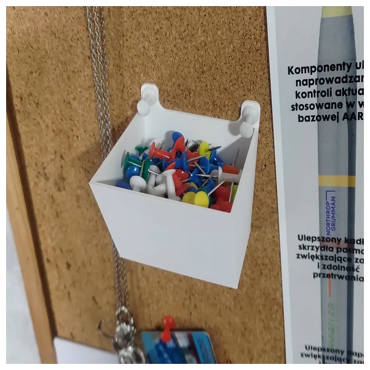small corkboard organizer clips for holding nails screws pins storage box holder