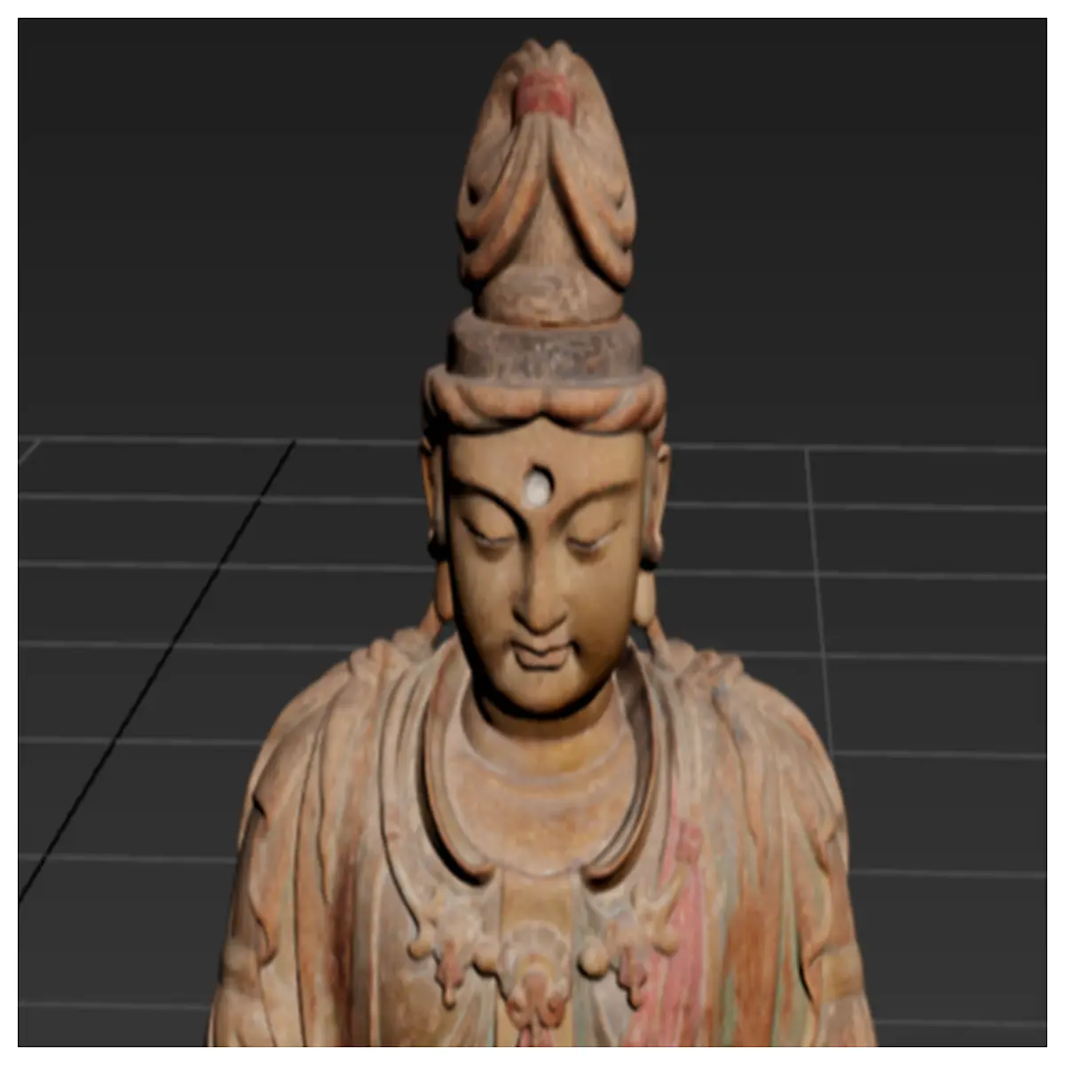 ancient dynasty tri color glazed guanyin statue sitting buddhist deity home altar decor