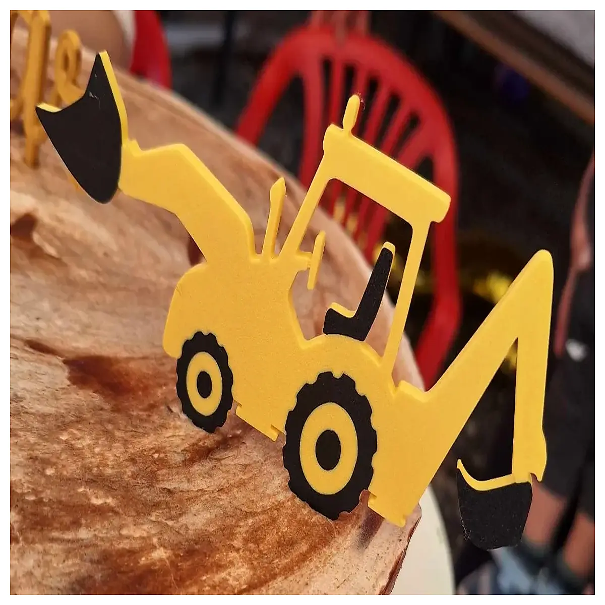 excavator cake topper for construction birthday party digger toy figure decoration machinery theme dessert table props