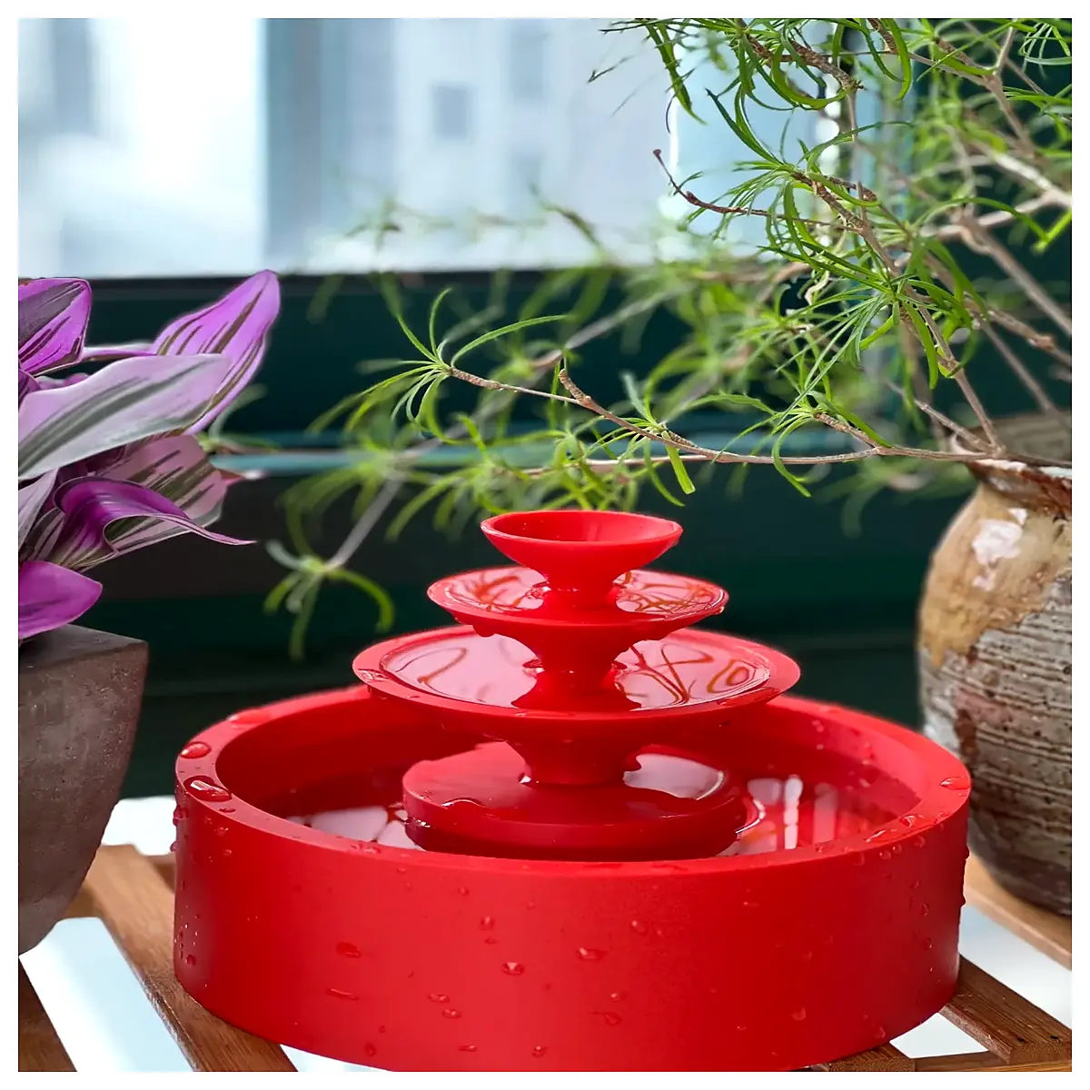 mini desktop water fountain with pump quiet bubbling desk decor for office relaxation and home aesthetic