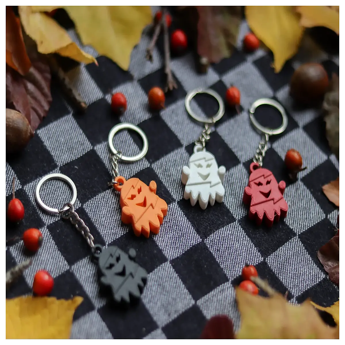 rockstar skeleton keychain halloween party favor spooky gothic accessory fans