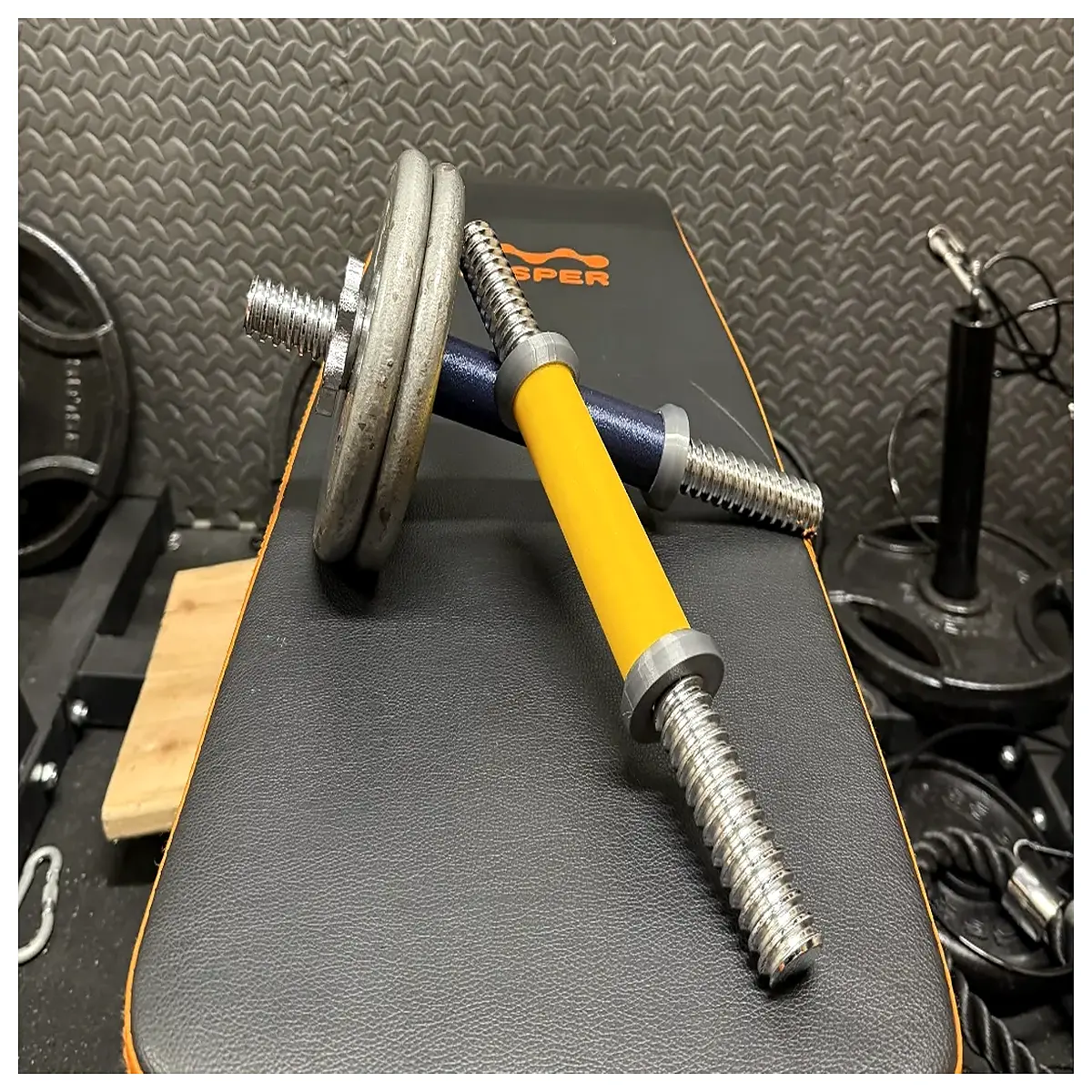 dumbbell handle replacement parts grip upgrade rubber coated steel bar for home gym weight lifting accessories