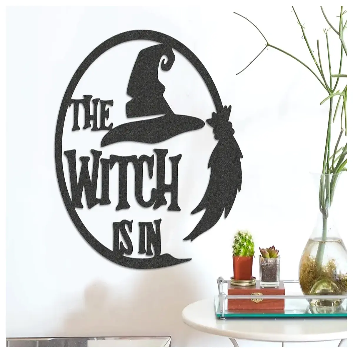 has arrived door sign halloween porch decor spooky welcome plaque metal wall art festive holiday entrance decoration