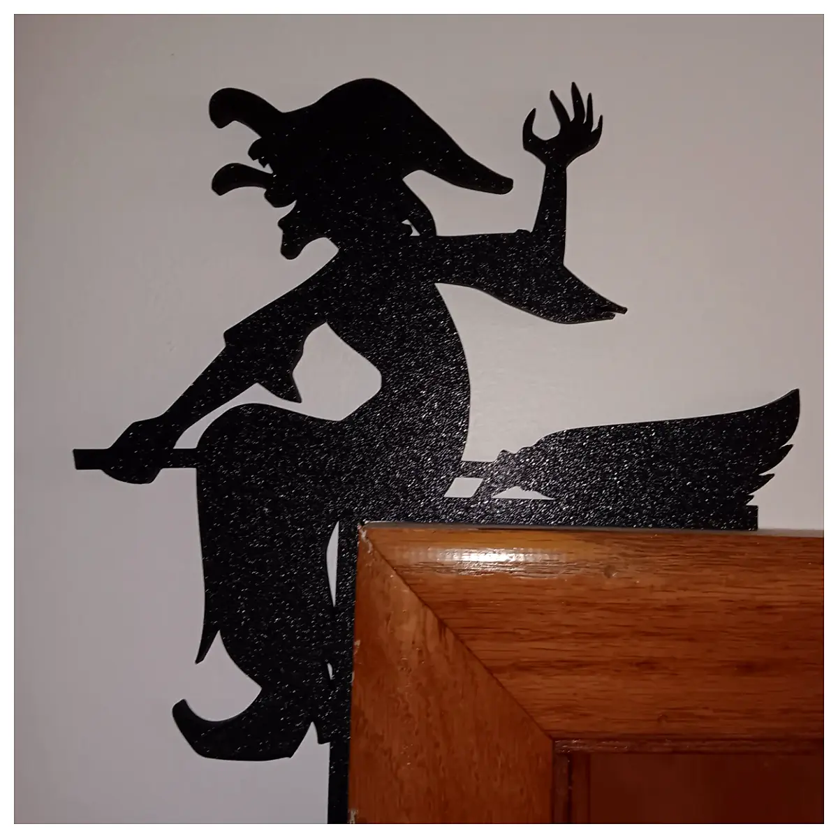halloween silhouette broomstick door corner decal spooky wall art vinyl sticker haunted house decor