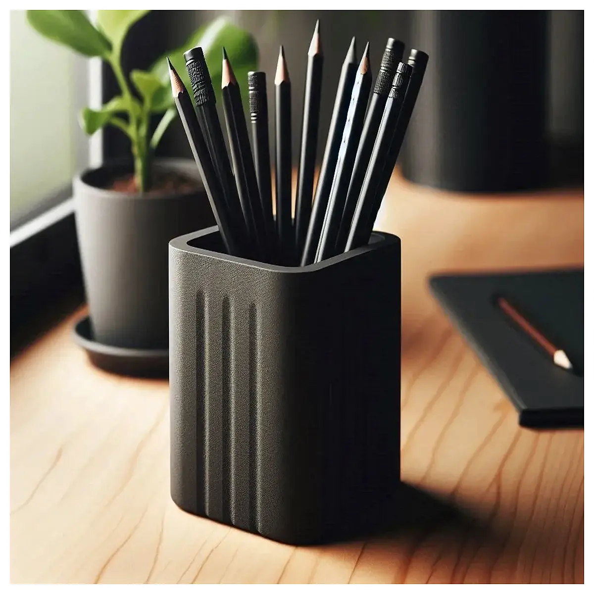 modern square pencil holder desk organizer geometric metal mesh pen cup office supplies storage