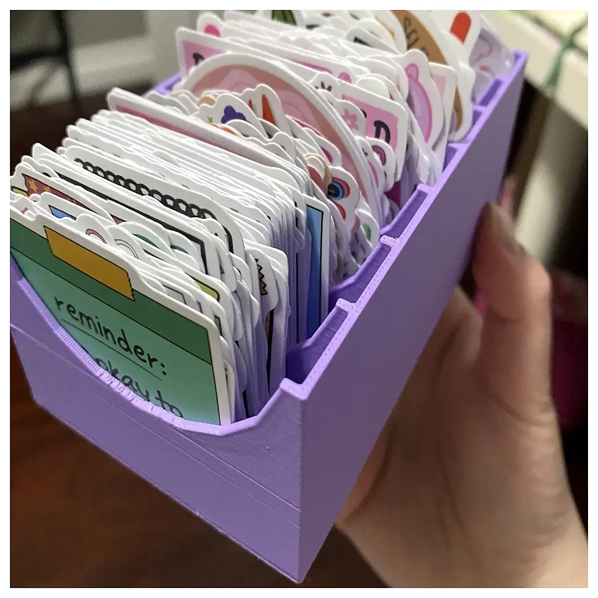 slot sticker organizer box clear plastic storage container for craft supplies labels and memo pads desktop tidy
