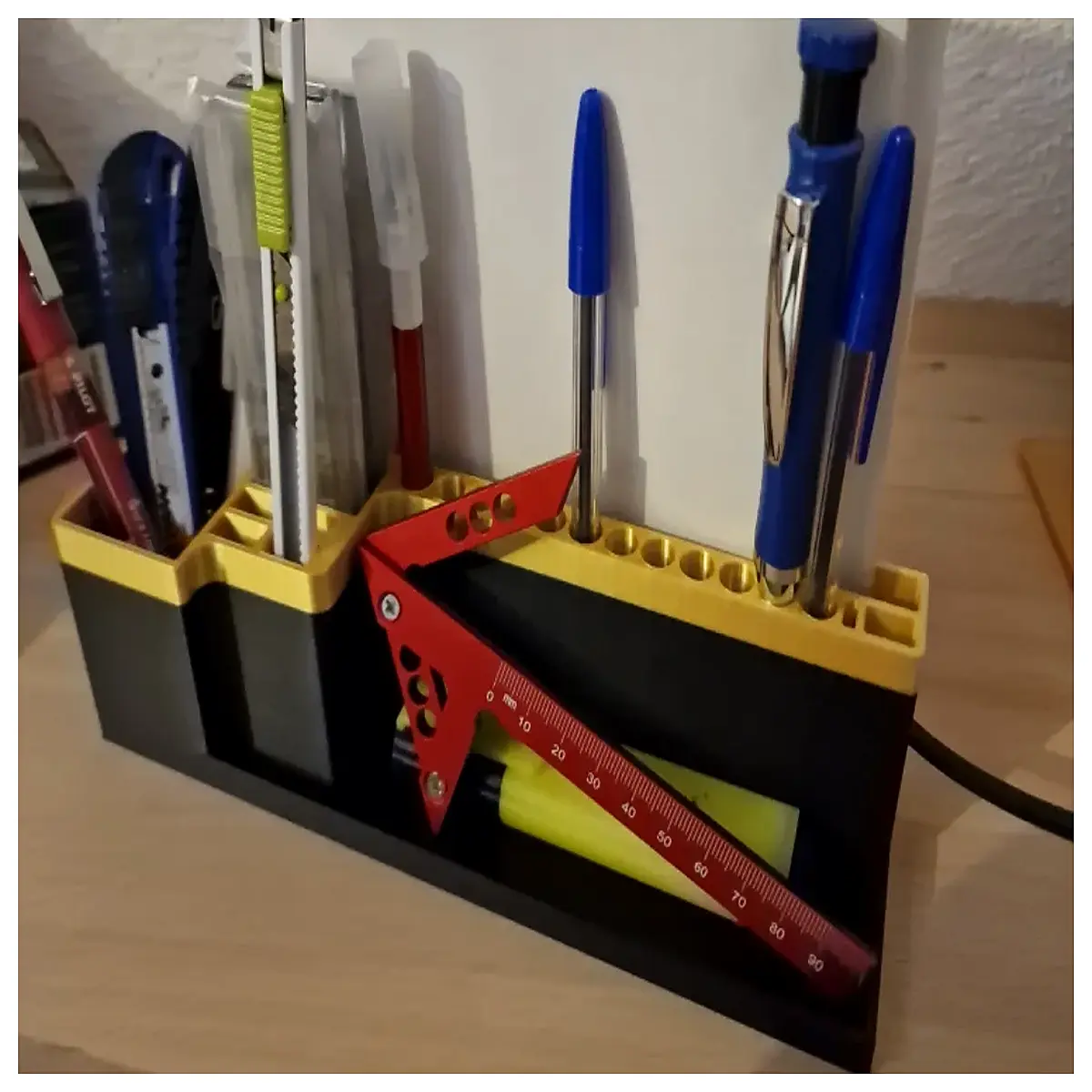desk organizer with compartments for office supplies pen holder storage box desktop accessories for home office organization